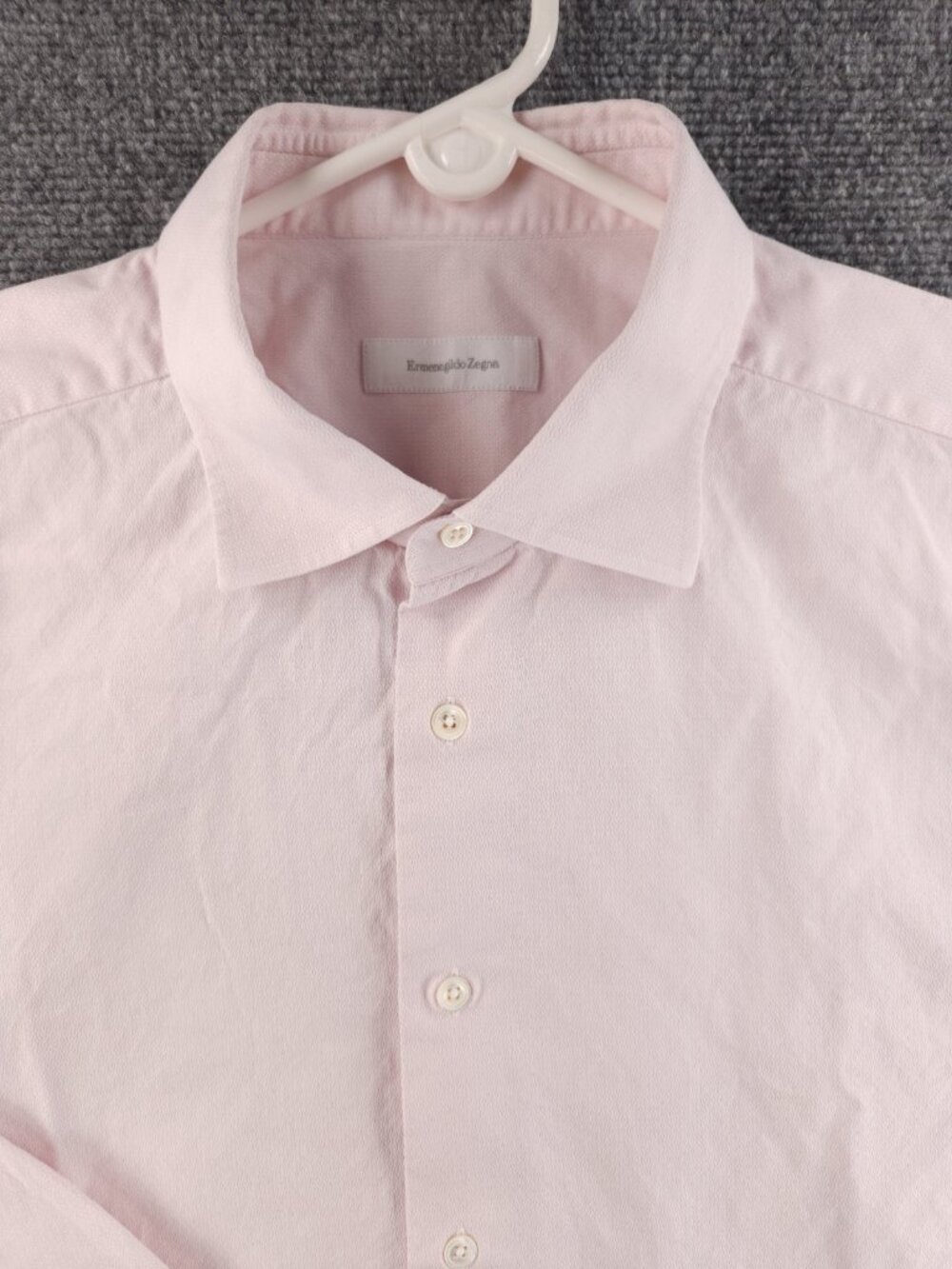 Ermenegildo Zegna Turkey Geometric 17.75 Cotton Pink Luxury Shirt Button Up Men - Picture 2 of 16